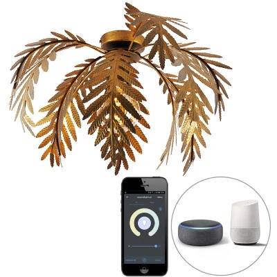 Afbeelding van QAZQA Smart plafondlamp goud 45 cm rond incl. Wifi G95 Botanica