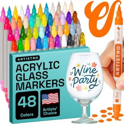 Afbeelding van 49 stuks acryl Dual Tip Paint Pennen Brush + Dot Tips