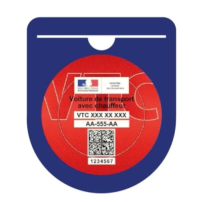 Afbeelding van HADEXIA Vignethouder macaron VTC voorruit beschermhoes zelfklevende sticker blauw