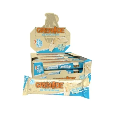 Image de Grenade Barre Hyperprotéinée à Faible Teneur en Glucides White Chocolate Cookie, 12 x 60 g (L&#039;emballage peut varier)