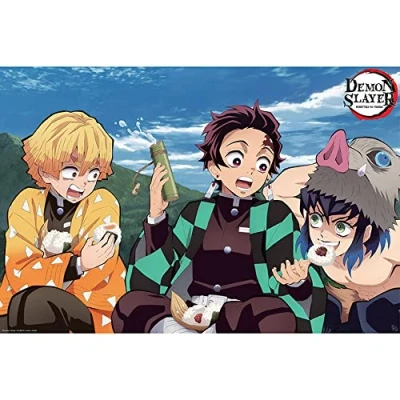 Afbeelding van Poster Demon Slayer Tanjiro, Zenitsu, Inosuke 91,5x61cm