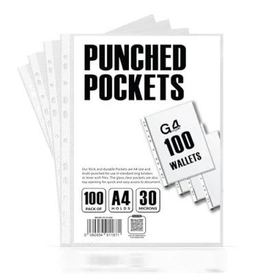 Afbeelding van 100 stuks A4 premium kunststof hoezen 30 micron voor mappen,