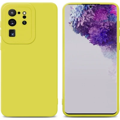 Afbeelding van Cadorabo Hoesje geschikt voor Samsung Galaxy S20 ULTRA in Fluid GEEL Beschermhoes gemaakt van flexibel TPU silicone Cover Case