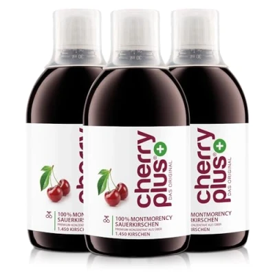 Image de concentré de cerises aigres Montmorency US Hautement 1 450 par bouteille (3 x 500 ml) Cherry PLUS