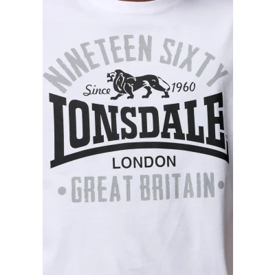 Afbeelding van Lonsdale Normale Passform Kilchoan Tshirt print, Heren, Maat: XL, White black grey