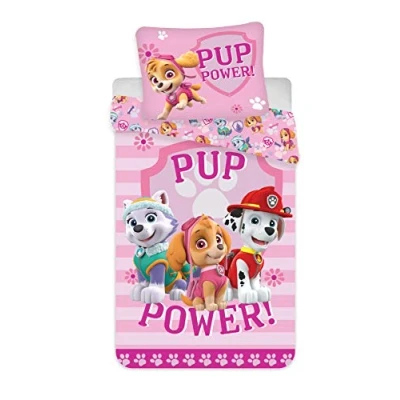 Afbeelding van Brandmac Beddengoed Paw Patrol Marcus, Stella en Everest, roze, omkeerbaar dekbedovertrek 2 stuks 140 x 200 cm + kussensloop 63 cm, (PP1007)