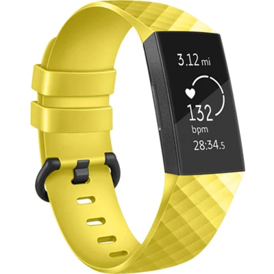 Afbeelding van iMoshion bandje Geschikt voor Fitbit Charge 4 / 3 Siliconen Geel