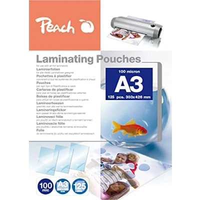 Afbeelding van Peach PP500 01P 125 lamineerfolie DIN A3 100 micron voor alle gangbare lamineerapparaten