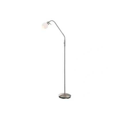 Afbeelding van Lindby vloerlamp 1licht metaal, glas H: 162 cm E14 mat nikkel, opaalwit