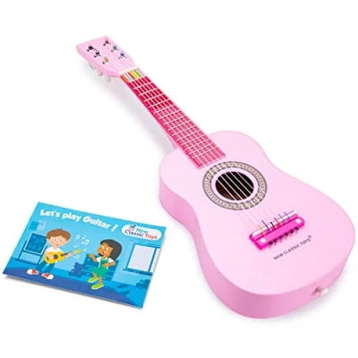 Afbeelding van New Classic Toys Beginnersgitaar met muziekboek, roze, 345