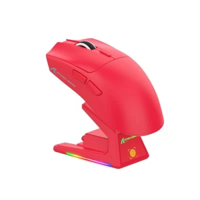 Afbeelding van ATTACK SHARK X1 Gaming Mouse met Touchpad RGB Charging Dock, PixArt PAW3395PRO Sensor, BT/2.4G draadloos/bekabeld, 40.000 DPI, 53 g Superlight Gamer Mice voor Win11/Xbox/PS/Mac (rood)