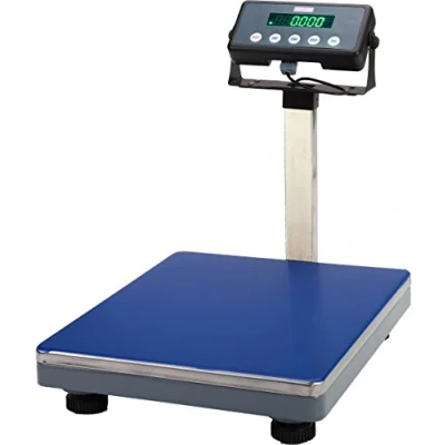 Afbeelding van DZD DJ KL Pakketweegschaal, 30 kg/1 g, robuust weegoppervlak van gegoten aluminium, verstelbare poten, Bluetooth, netvoeding en batterijen, 38 x 32 cm