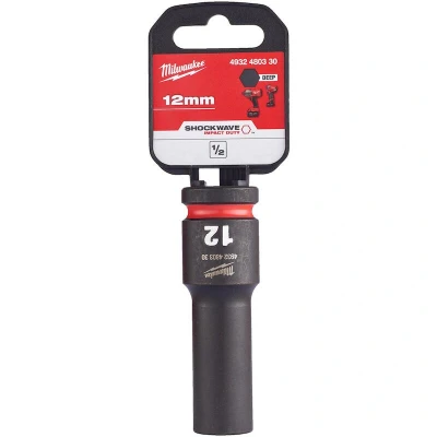 Afbeelding van MILWAUKEE 4932480330 SHOCKWAVE IMPACT DUTY 1/2&quot; slagvaste dop diep 12 mm