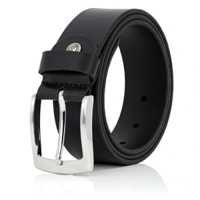 Afbeelding van LINDENMANN riem heren volledig lederen van buffelleer, 40 mm breed en 4 dik, in te korten, riem, jeansriem XXL, Zwart, maat/maat: 145, L