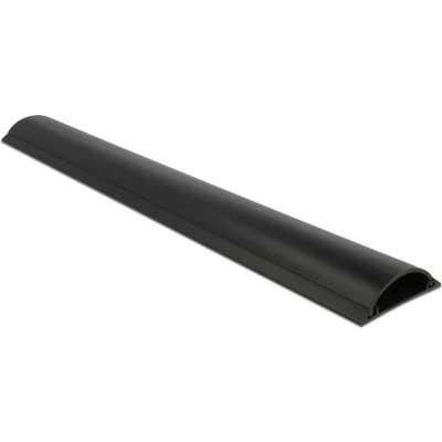 Afbeelding van Kunststof kabelgoot half rond met zelfklevende plakstrip 100 x 7 cm / zwart