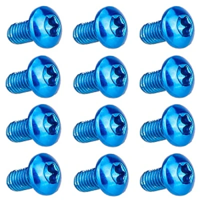 Afbeelding van TAKONE 12 stuks M5 x 10 mm geanodiseerde T25 fietsremschijfschroeven voor mountainbike, racefiets, mountainbike (blauw)