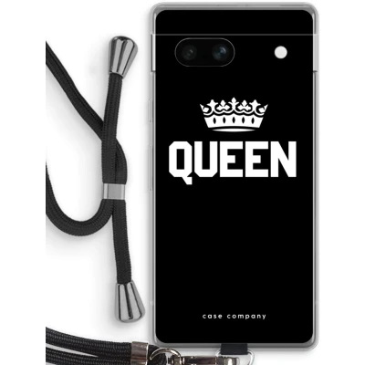 Afbeelding van Case Company® hoesje met Koord geschikt voor Google Pixel 7A Queen Zwart Telefoonhoesje Bescherming aan alle Kanten en Over de Schermrand