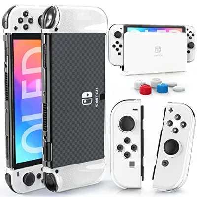 Afbeelding van HEYSTOP Switch OLED Hoes voor Dockable PC Beschermhoes met Nintendo Greep Case en Duim Cap Accessoires Volledige bescherming