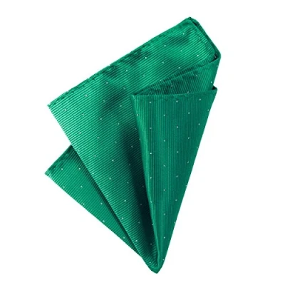 Afbeelding van DonDon clutch heren 25 x cm chique tas voor feestjes en formele gelegenheden met zilveren stippen, Groen stippen