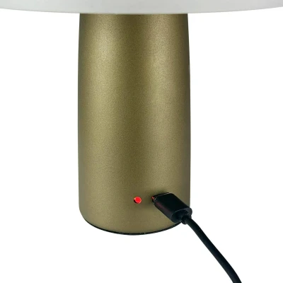 Afbeelding van Dyberg Larsen LED tafellamp Porter, groen, hoogte 16 cm