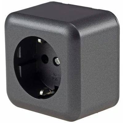 Afbeelding van ChiliTec Fasko enkele opbouwcontactdoos, serie Fasko, antraciet