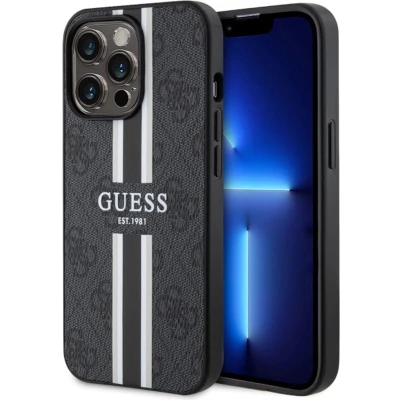 Afbeelding van Guess 4G Printed Stripes Hard Case Back Cover met MagSafe voor Apple iPhone 13 / Pro Zwart