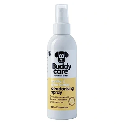 Image de Buddycare Spray Déodorant pour Chiens Doux &amp; Nourrissant Avec Aloe Vera Pro Vitamine B5, Vanille Beurre de Karité, 200 ml (Lot 1) Y