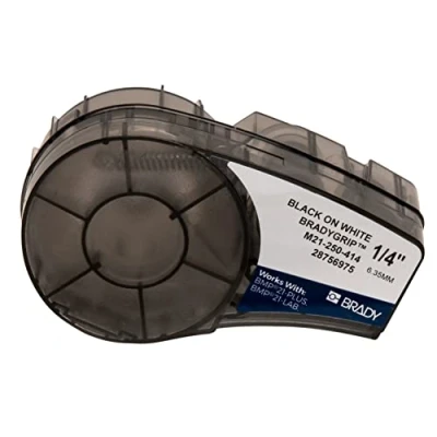 Afbeelding van Brady, Etiketteringstape, BradyGrip labelband met haaksluiting, polypropyleen, 6,35 mm x 3 m, wit (0.64 cm, Wit)