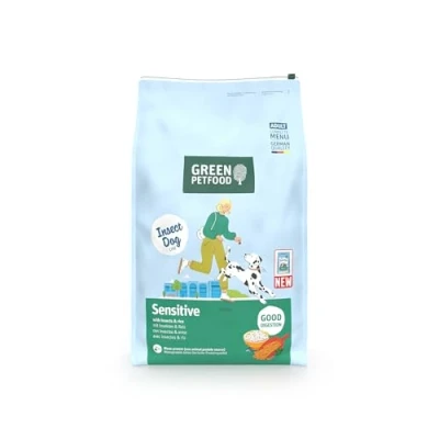 Afbeelding van Green Petfood InsectDog Sensitive premium droogvoer met insecten en rijst (1 x 10 kg) voor volwassenen, gevoelige volwassen honden,