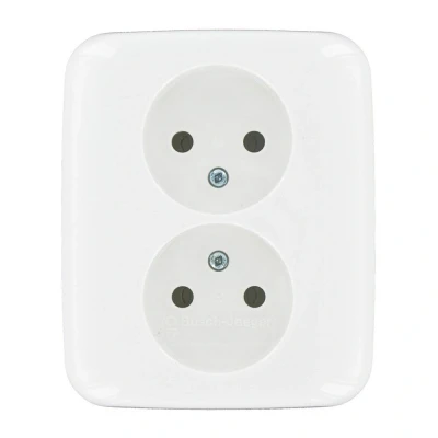 Afbeelding van BJ SI Reflex wandcontactdoos 2 voudig wit