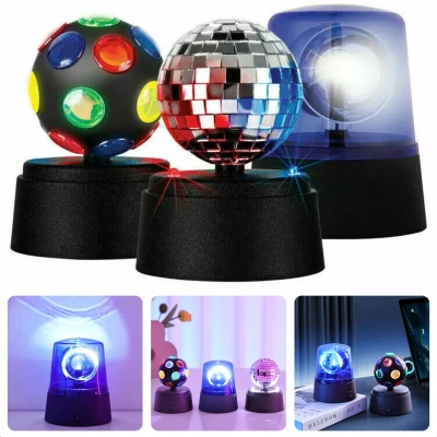 Afbeelding van Cheqo® Discolamp Set Party Lights Disco Licht 3in1 Lamp LED Lichteffect Verlichting Compacte Feest Decoratie
