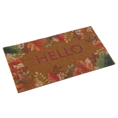 Afbeelding van Versa Deurmat Hello Gebloemd Thermoplast Kokosvezel 40 X 2 70 Cm