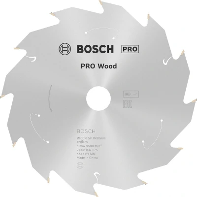 Afbeelding van Bosch Accessories 2608837675 Hardmetaal cirkelzaagblad 160 x 20 mm Aantal tanden: 12 1 stuk(s)