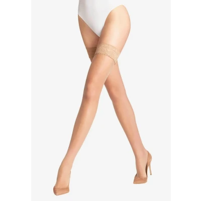 Afbeelding van FALKE Shelina 12 beige, glanzend ultra transparant Denier stay up kousen dames beige Maat 10.5 11