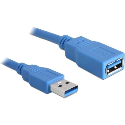Afbeelding van Delock USB kabel 3.2 Gen1 (USB 3.0 / 3.1 Gen1) A stekker, bus 2.00 m Blauw Vergulde steekcontacten 82539