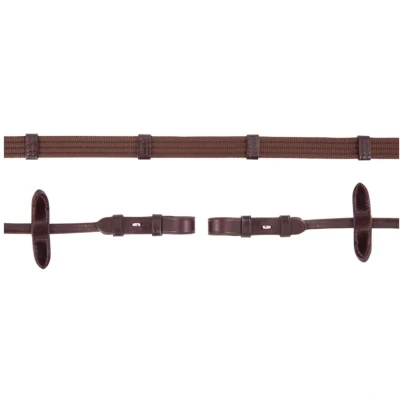 Afbeelding van BR Teugel Linnen 19mm Bruin/Zilver Full