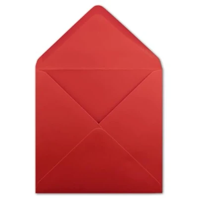 Afbeelding van Glüxx Agent 25 vierkante enveloppen rood 15,5 x cm 100 g/m² nat lijmen puntige klep uit de serie Colours 4 you