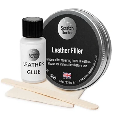 Afbeelding van Scratch Doctor Lederreparatie en vulset tegen scheuren, krassen, gaten in leren meubels, banken, stoelen, autostoelen (zwart, 50 ml)