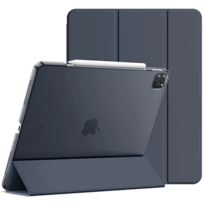 Afbeelding van JETech Beschermhoes voor iPad Pro 12,9 inch (model 2020/2018), potlood, intelligente beschermhoes, automatische wekker/slaapmodus (marineblauw)