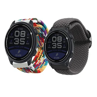 Afbeelding van kwmobile Horlogebandjes geschikt voor COROS PACE 2 / APEX (42mm) x Nylon Smartwatch bandje in grijs meerkleurig.