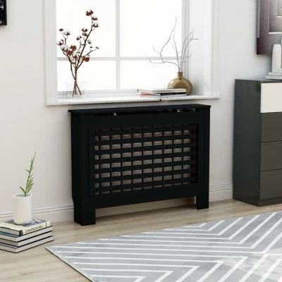 Afbeelding van Radiatorombouw 112x19x81 cm MDF zwart