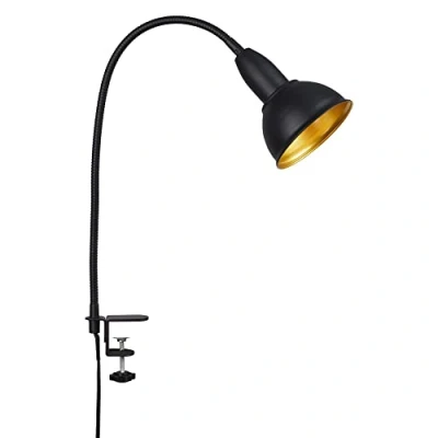 Afbeelding van Briloner Leuchten HYGGE Klemlamp Retro Metaal Zwart Goud 1xE14 max. 25W Aan/Uit schakelaar Flexarm