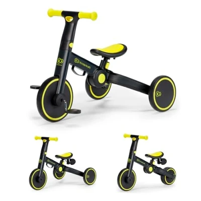 Afbeelding van kk Kinderkraft 4TRIKE Driewieler 3 in 1, opvouwbare driewieler, fiets zonder pedalen, babyfiets, mini loopfiets, verstelbaar zadel, drie wielen, van 12 maanden tot ca. 5 jaar, 25 kg, zwart