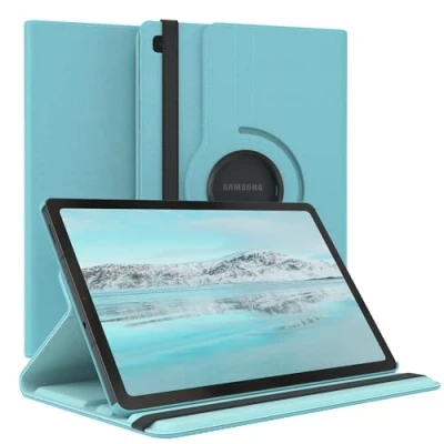 Afbeelding van EAZY Case Tablethoes voor Samsung Galaxy Tab S6 Lite beschermhoes 10,4 inch Smart Cover Tablet 360 draaibaar met standfunctie, kunstleer, blauw