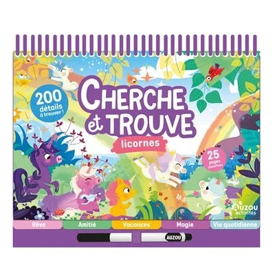Afbeelding van LICORNES CHERCHE ET TROUVE (+ STYLO EFFACABLE)