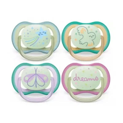 Afbeelding van Avent Ultra Air Nighttime 2 Orthodontische Fopspenen 0 6 Maanden (Kleur : Blauw en groen)