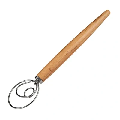 Afbeelding van Fackelmann garde voor pasta, focaccia en deeg, luchtige Deense met ergonomische handgreep van beukenhout, zilver/bruin