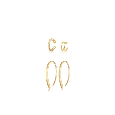 Afbeelding van Elli SET Basic Blogger Oorbellen goldcoloured, Dames, Maat: One Size, Gold coloured