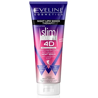 Afbeelding van Eveline Cosmetics Slim Extreme 4D Super Geconcentreerde Cellulitis Warme Afslankcrème voor Vrouwen 250 ml Snelle Vetverbrandingsformule Nachtlipo Shock Thearpie 2 weken