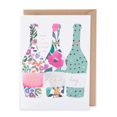 Afbeelding van Kindred Kaart Wijnfles Bloemen Gelukkige Mother&#039;s Day